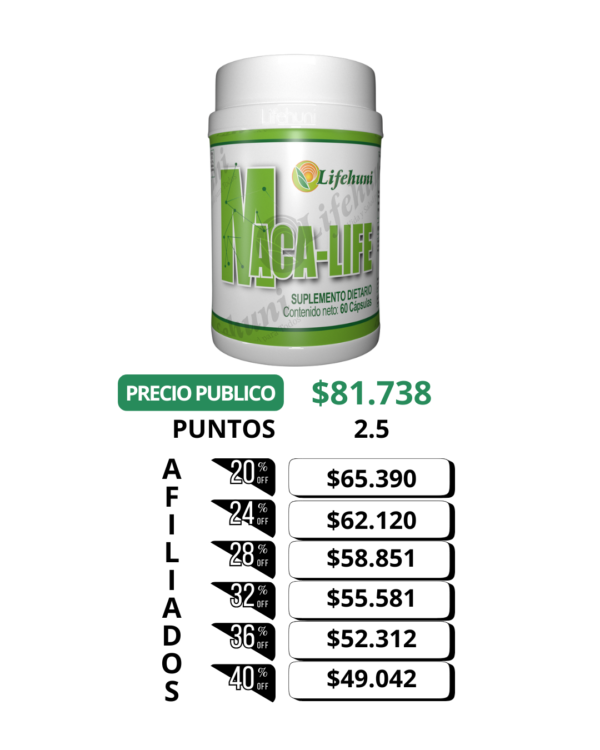 MACA-LIFE 60 CAP - Imagen 2