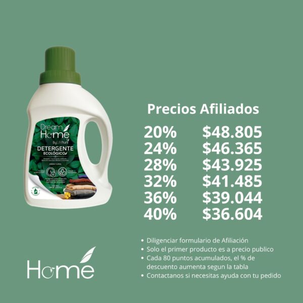 Detergente líquido ecológico biodegradable para ropa