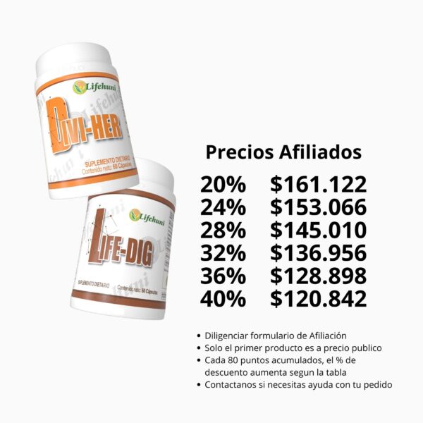 Diviher y lifedig - precios
