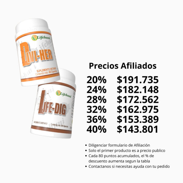 Diviher y lifedig - precios (2) Diviher y lifedig - precios