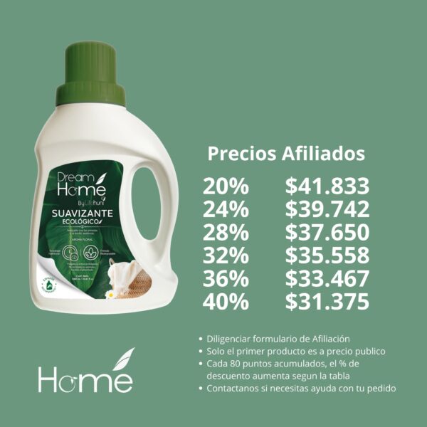 Suavizante ecológico biodegradable Bienestar Lifehuni 1 litro