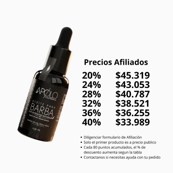 Aceite para Barba Apolo - precios