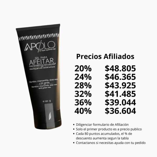 Gel para Afeitar Apolo - precios