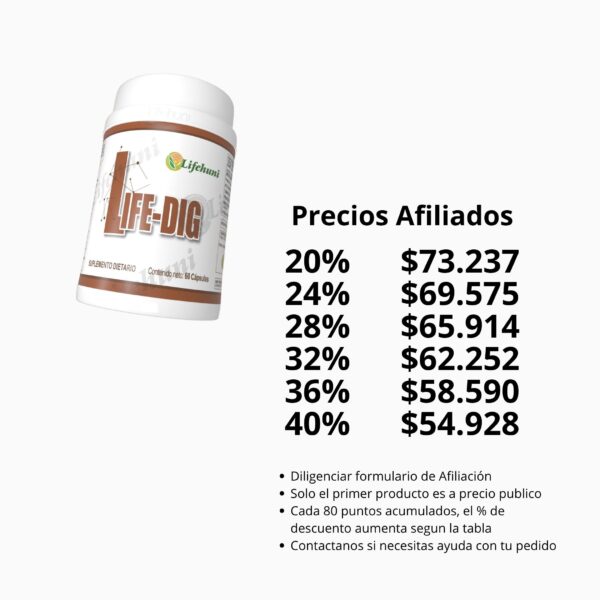Lifedig - precios